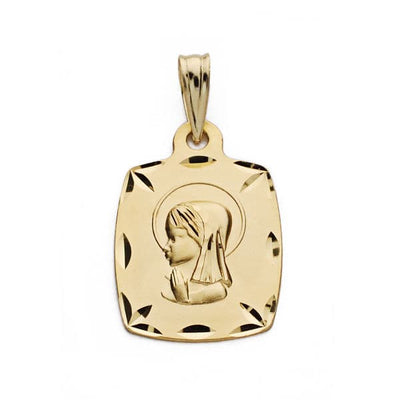 18K Virgin Girl Medal Barrel 19x13 mm