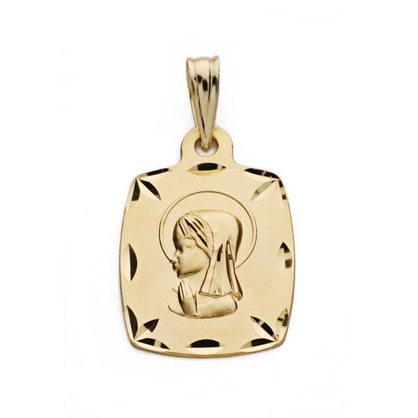 Médaille Vierge Fille 18K Barillet 19x13 mm
