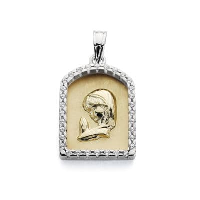 18K Medal Virgin Girl Chapel 21x14 mm