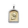 18K Medalla Virgen Niña Capilla 21x14 mm