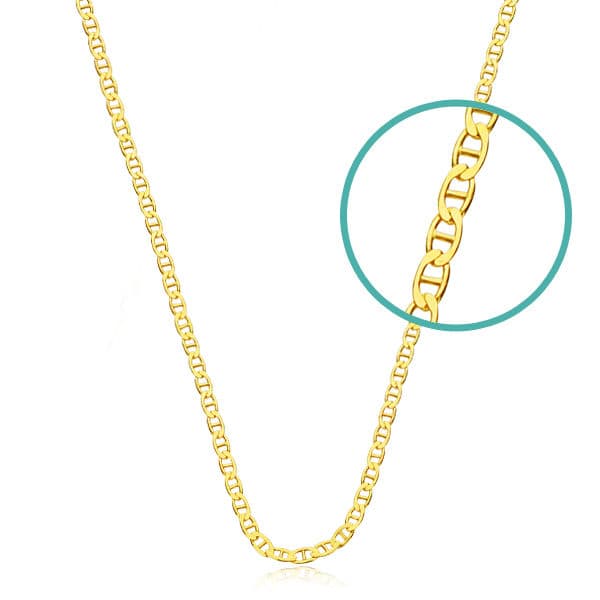 18K Hollow Banana Chain 60 cm