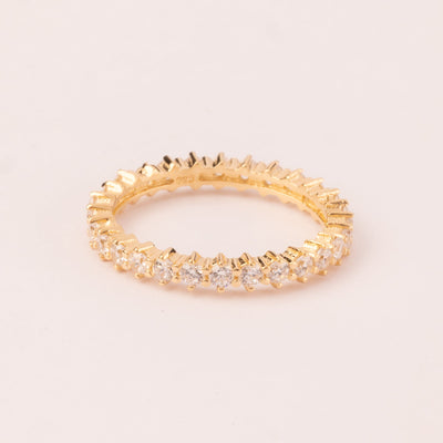 18k gold plated 1.5mm two-prong full-circle wedding band