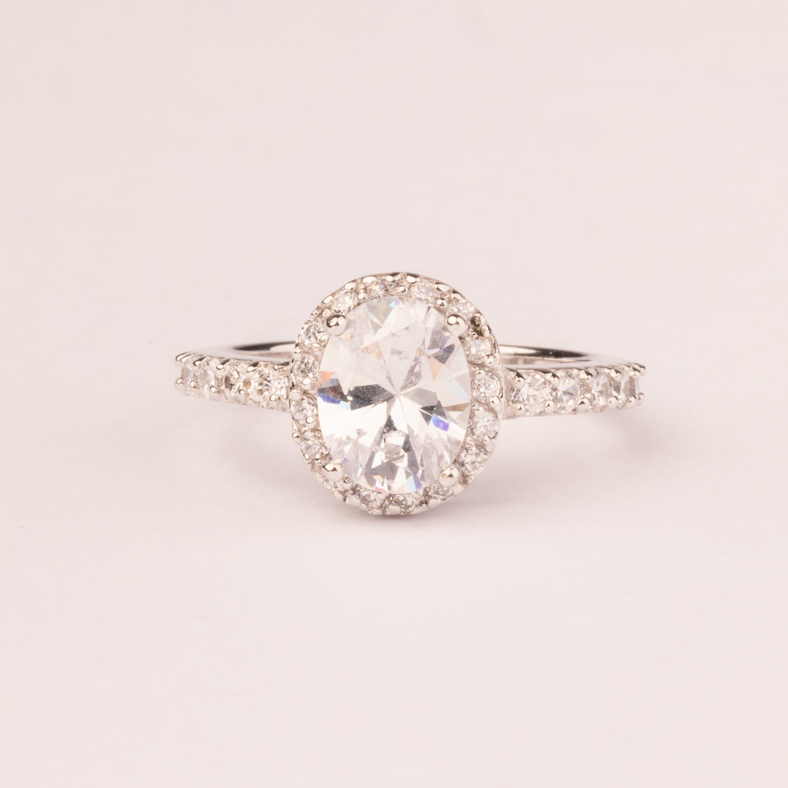 White zirconia ring with micro zirconias