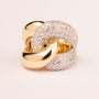 Knot ring with cubic zirconia plated in 18k gold