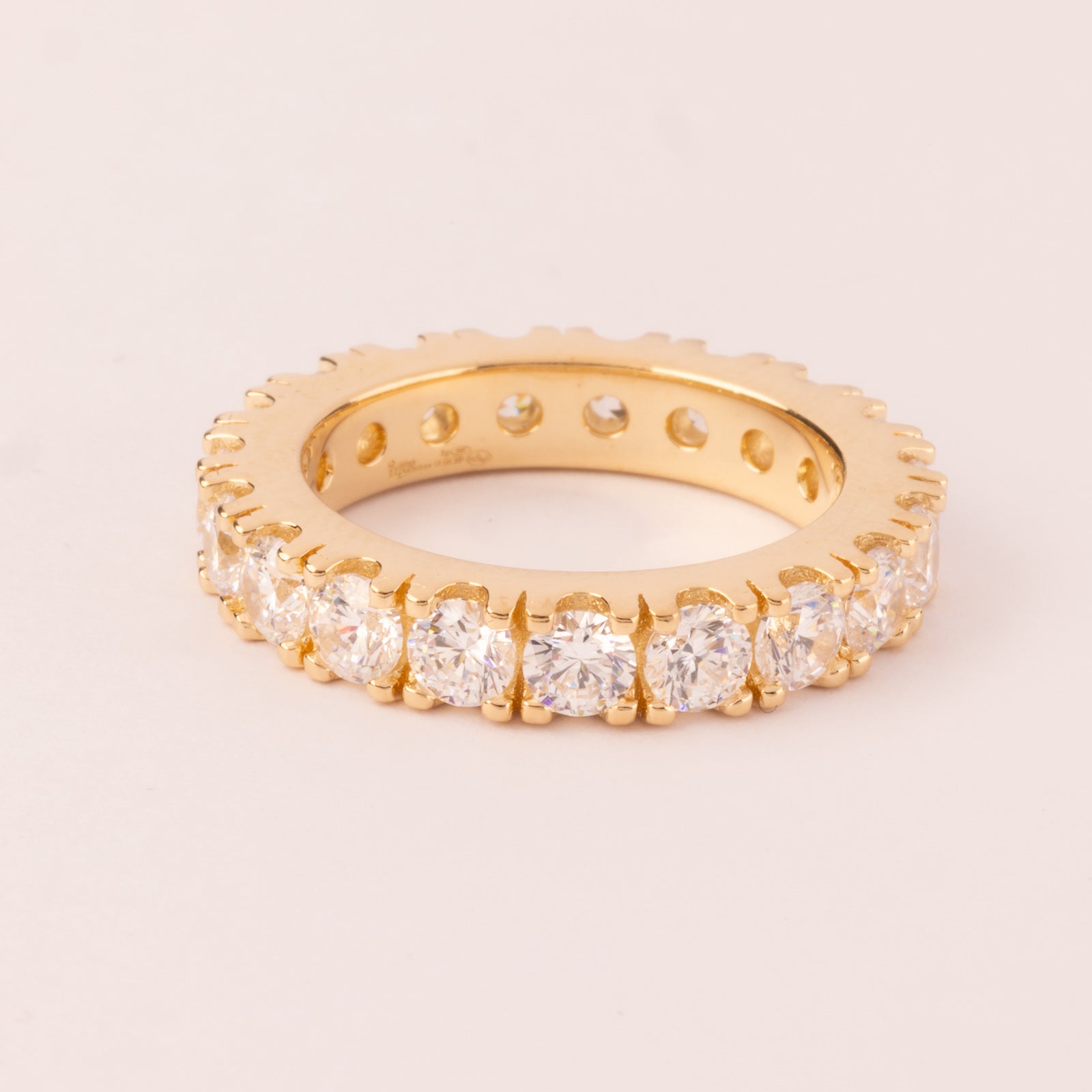 Alliance with 4 mm cubic zirconia coated in 18k gold