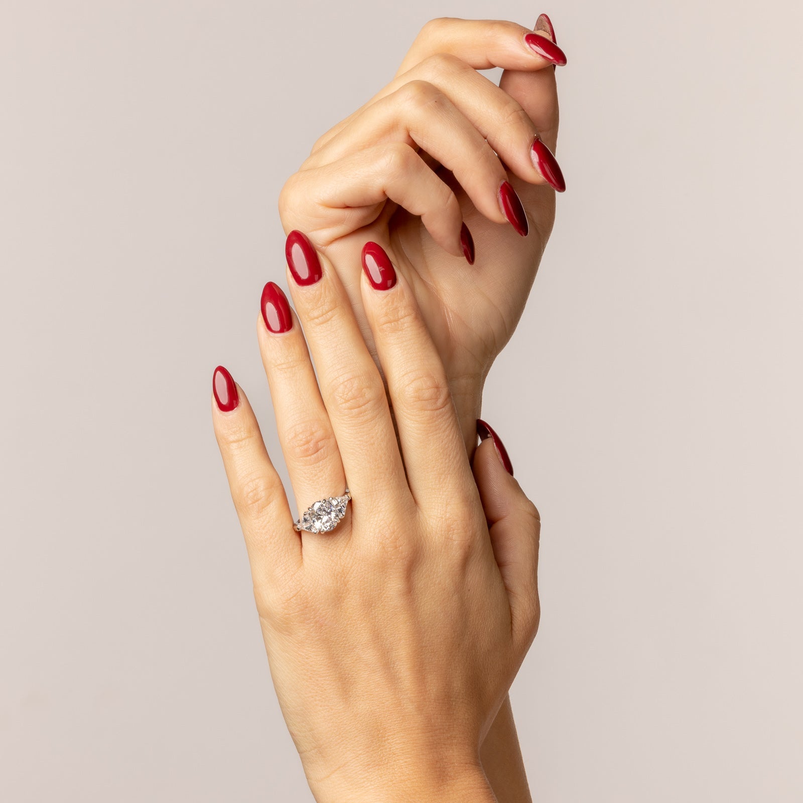 Small ring with oval white cubic zirconia