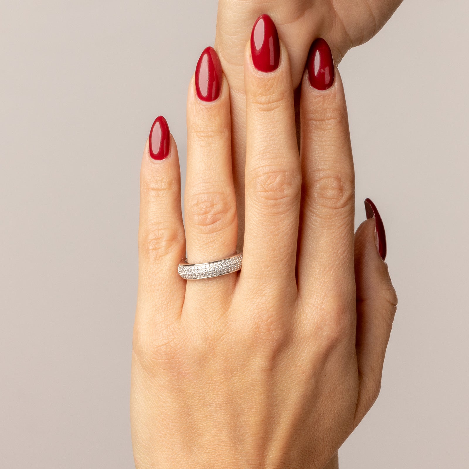 5 mm micropavé wedding band plated in 18k gold