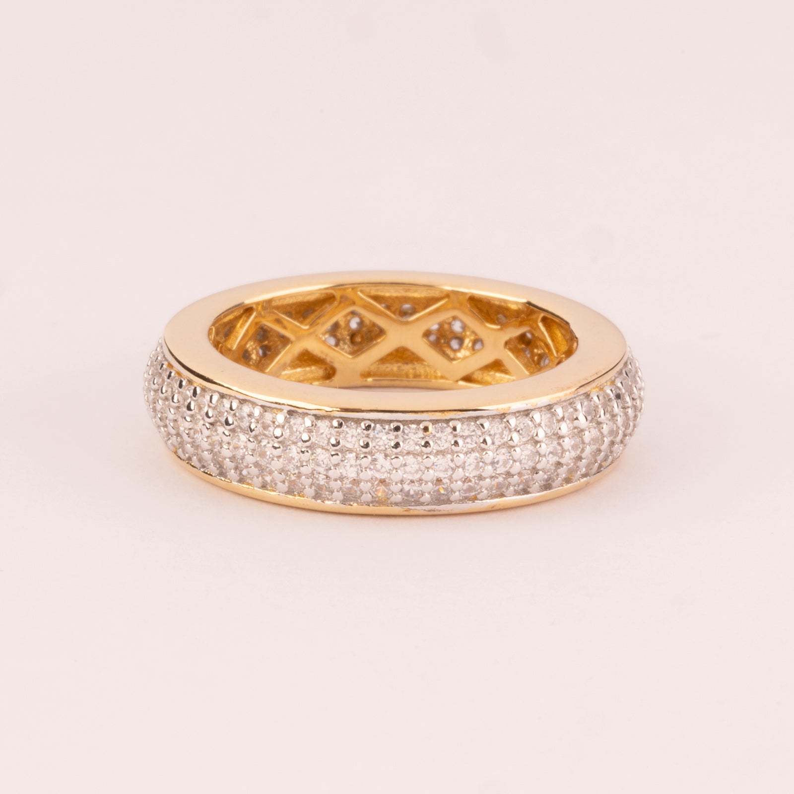 5 mm micropavé wedding band plated in 18k gold