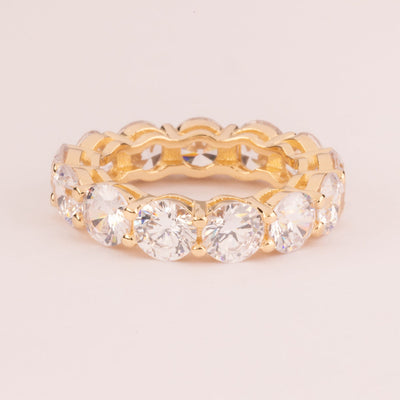 18k gold plated 6mm high bezel round wedding band