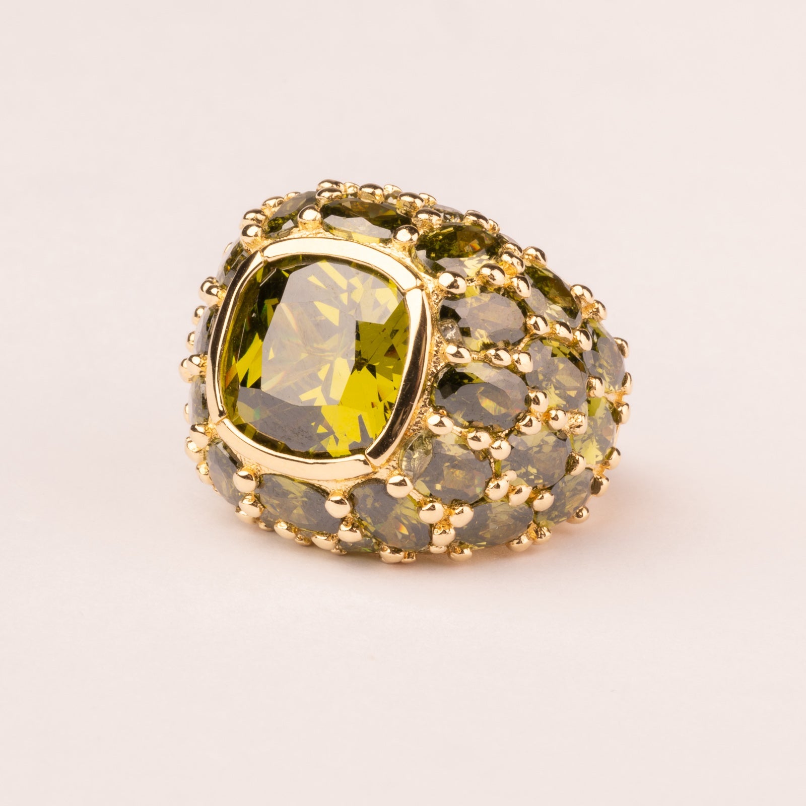 Thick emerald cushion ring