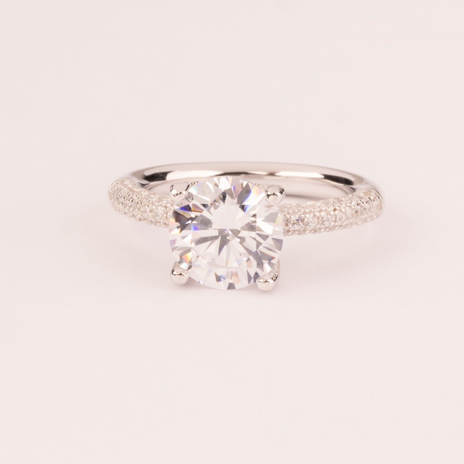 9 mm solitaire cubic zirconia stem