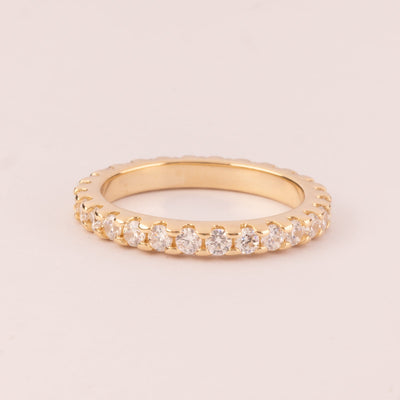 18k gold plated 2 mm zircon ring