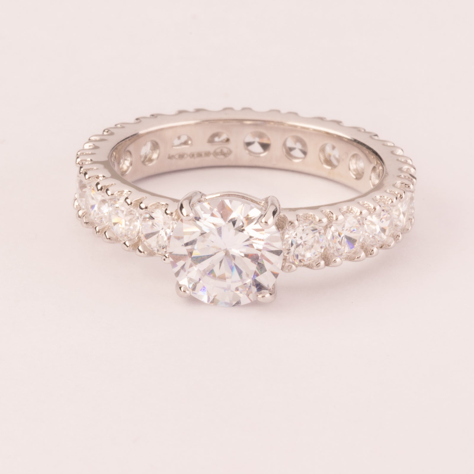 Alliance with solitaire brilliant cut 7 mm