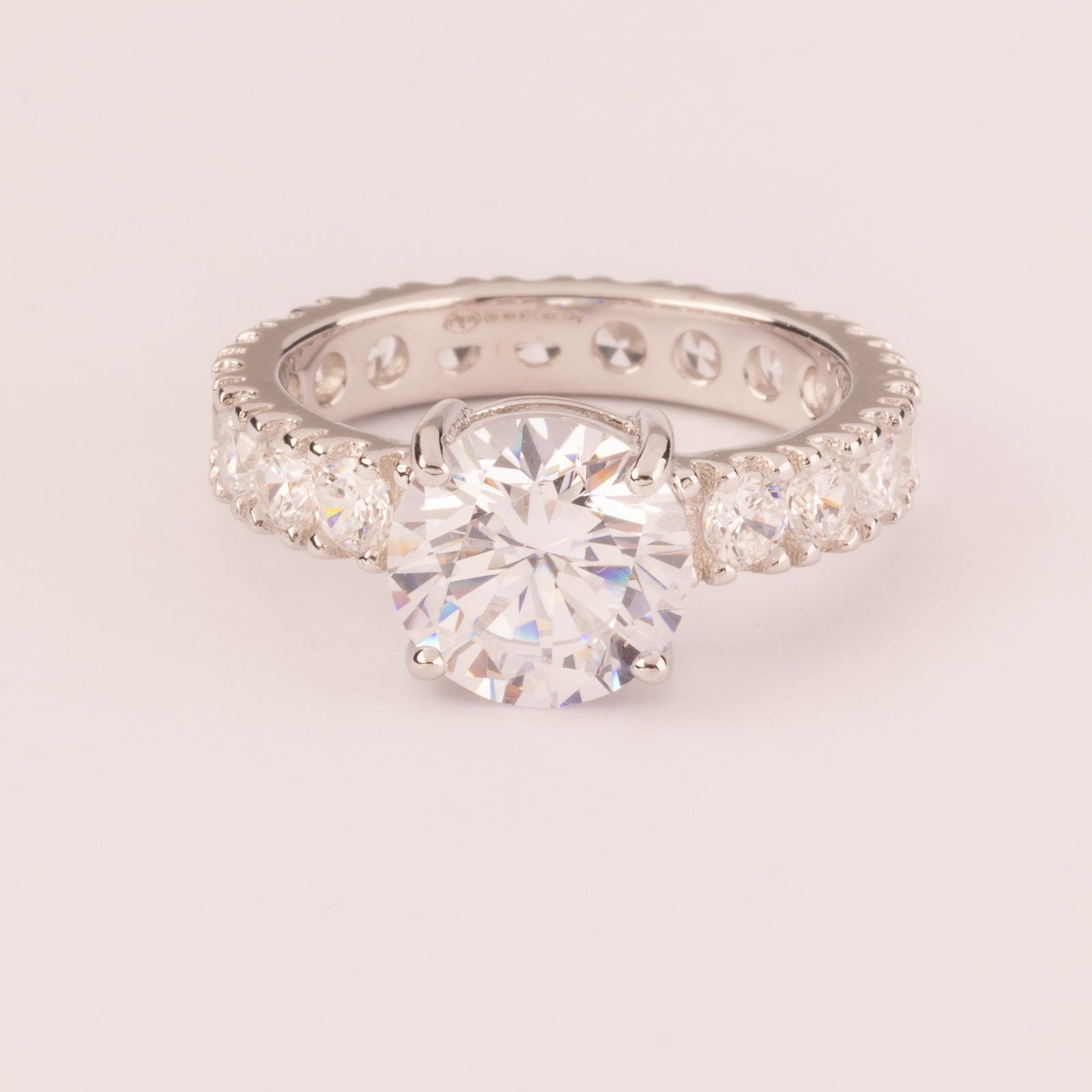 Alliance with solitaire brilliant cut 9 mm