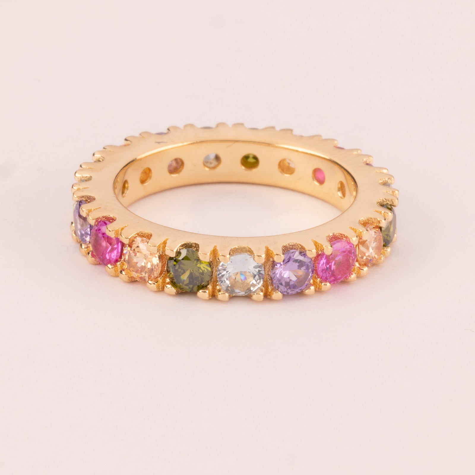 Alliance with multicolor cubic zirconia 4 mm plated in 18k gold