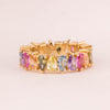 Alianza circonitas multicolores gotas talladas bañada en oro 18k