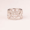 Bague bandeau fleur blanche