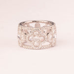 White flower band ring