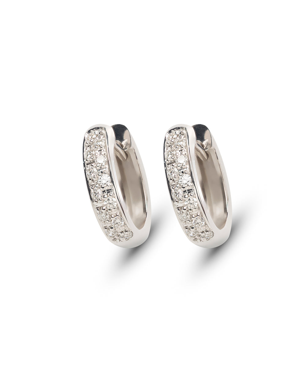 Gold and Diamond Hoop Earrings