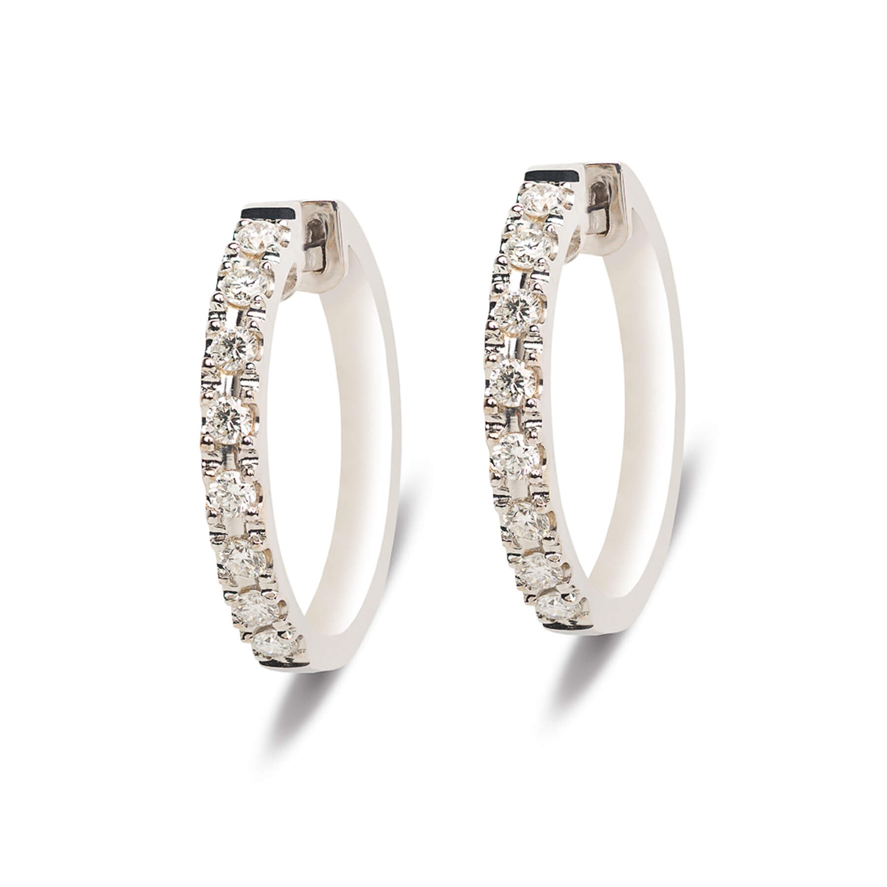 Gold and Diamond Hoop Earrings