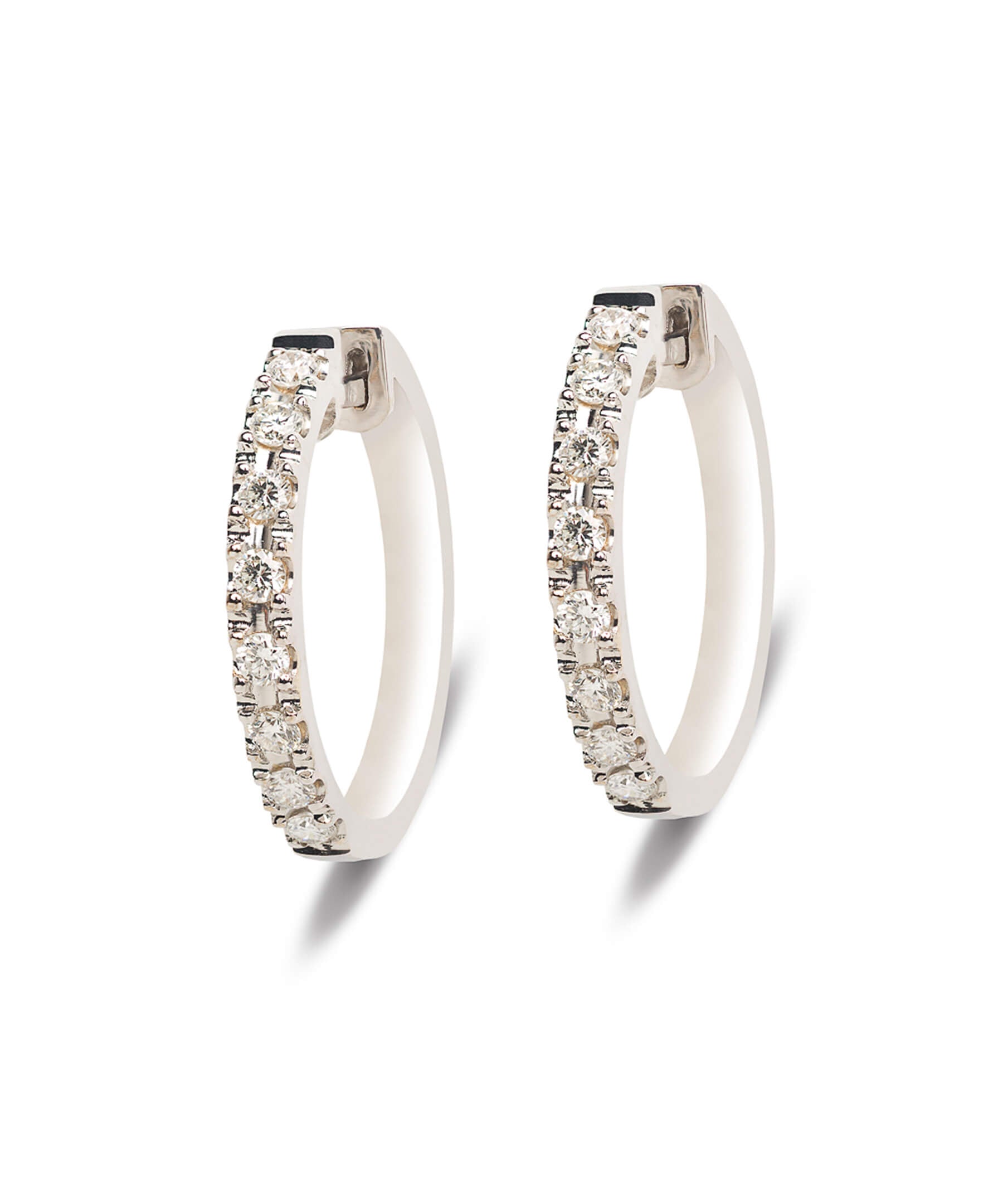 Gold and Diamond Hoop Earrings
