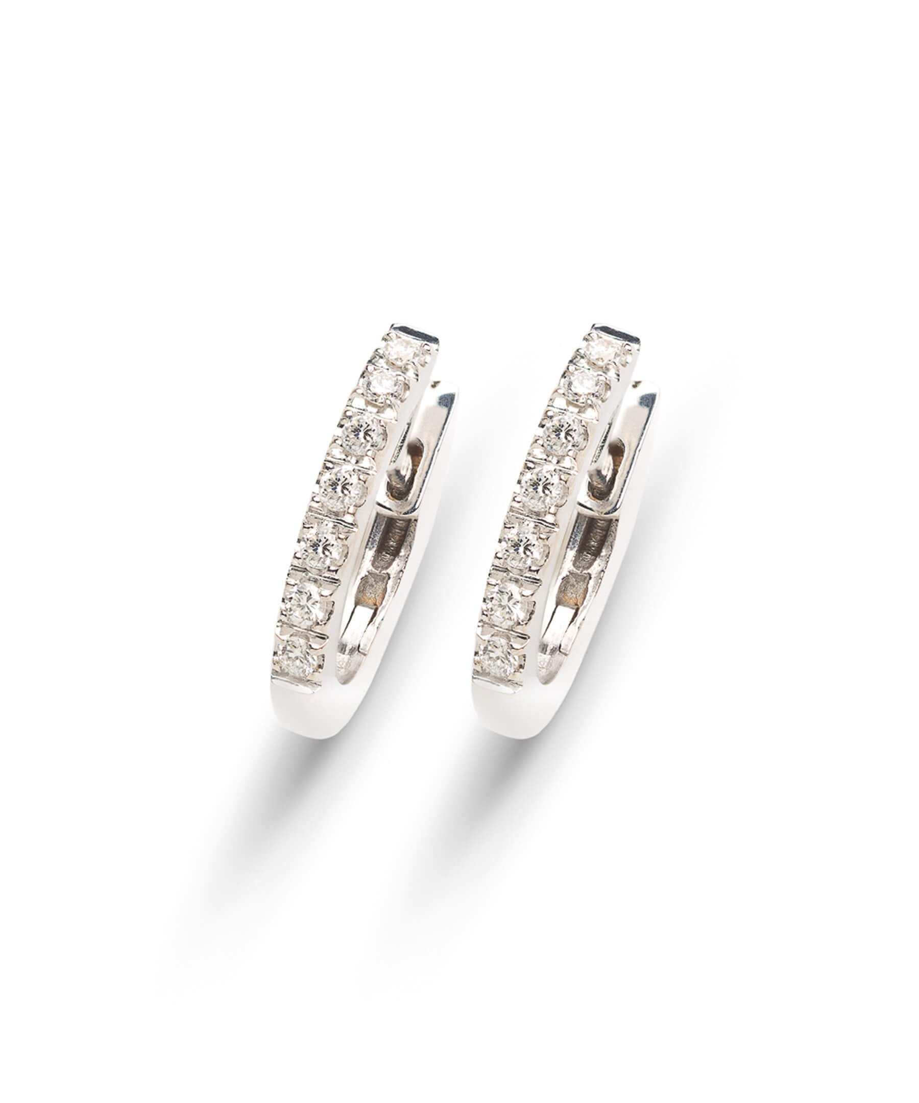 Gold and Diamond Hoop Earrings