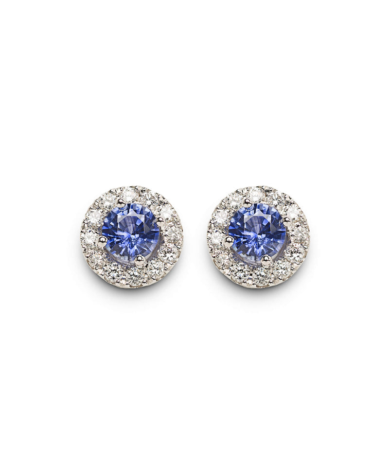 Pendientes Oro, Zafiro Diamantes
