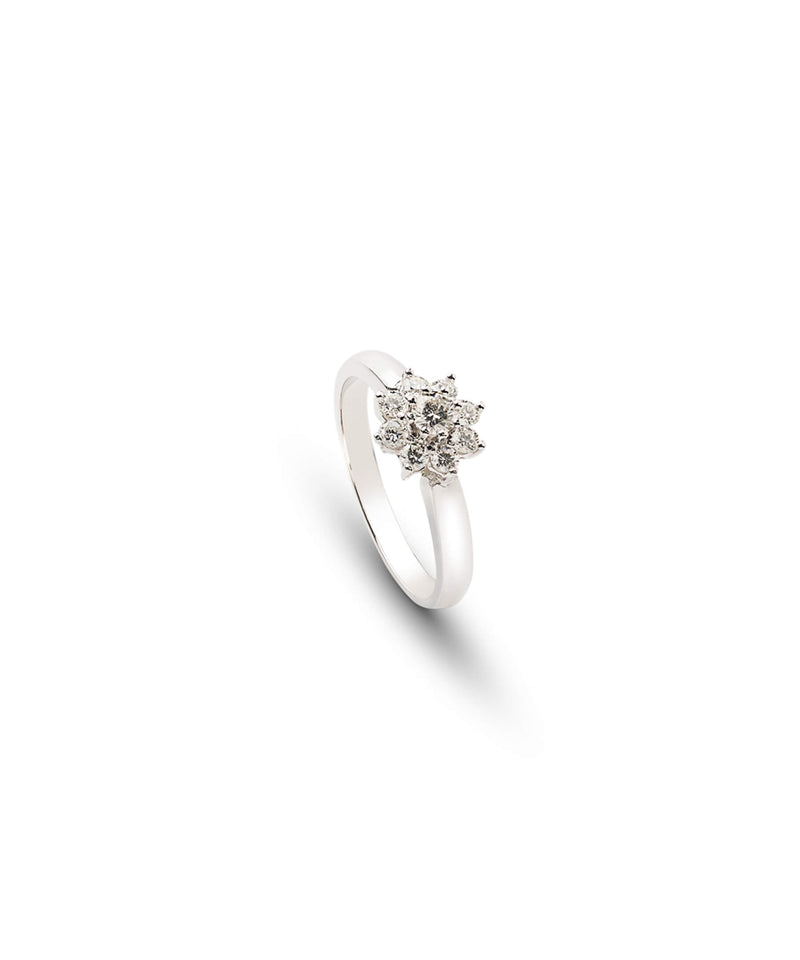 18K White Gold Solitaire Brilliant Cut Diamond 0.100 Qts. Si-H