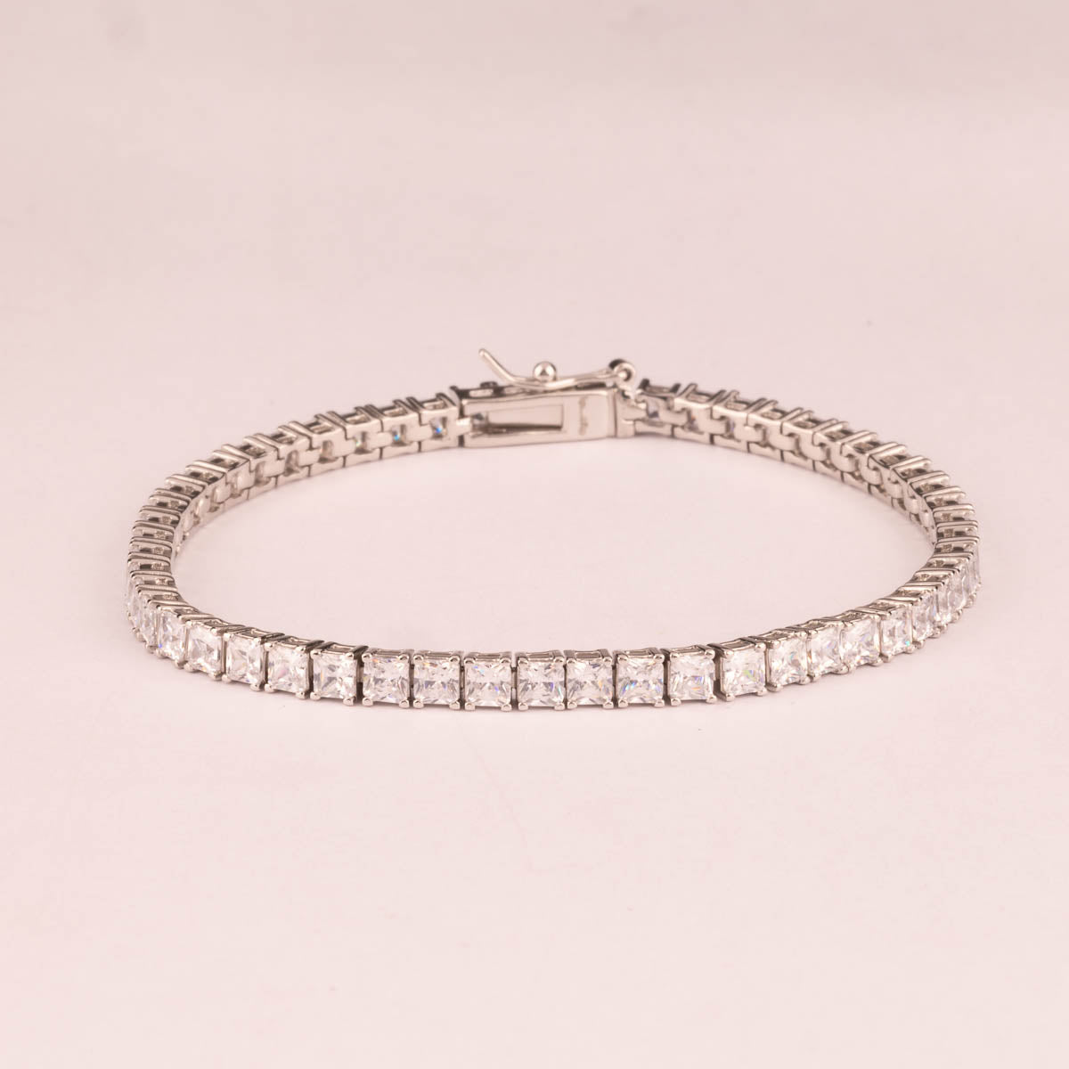 Pulsera Rivière Plata 925 Circonita Blanca talla cuadrada