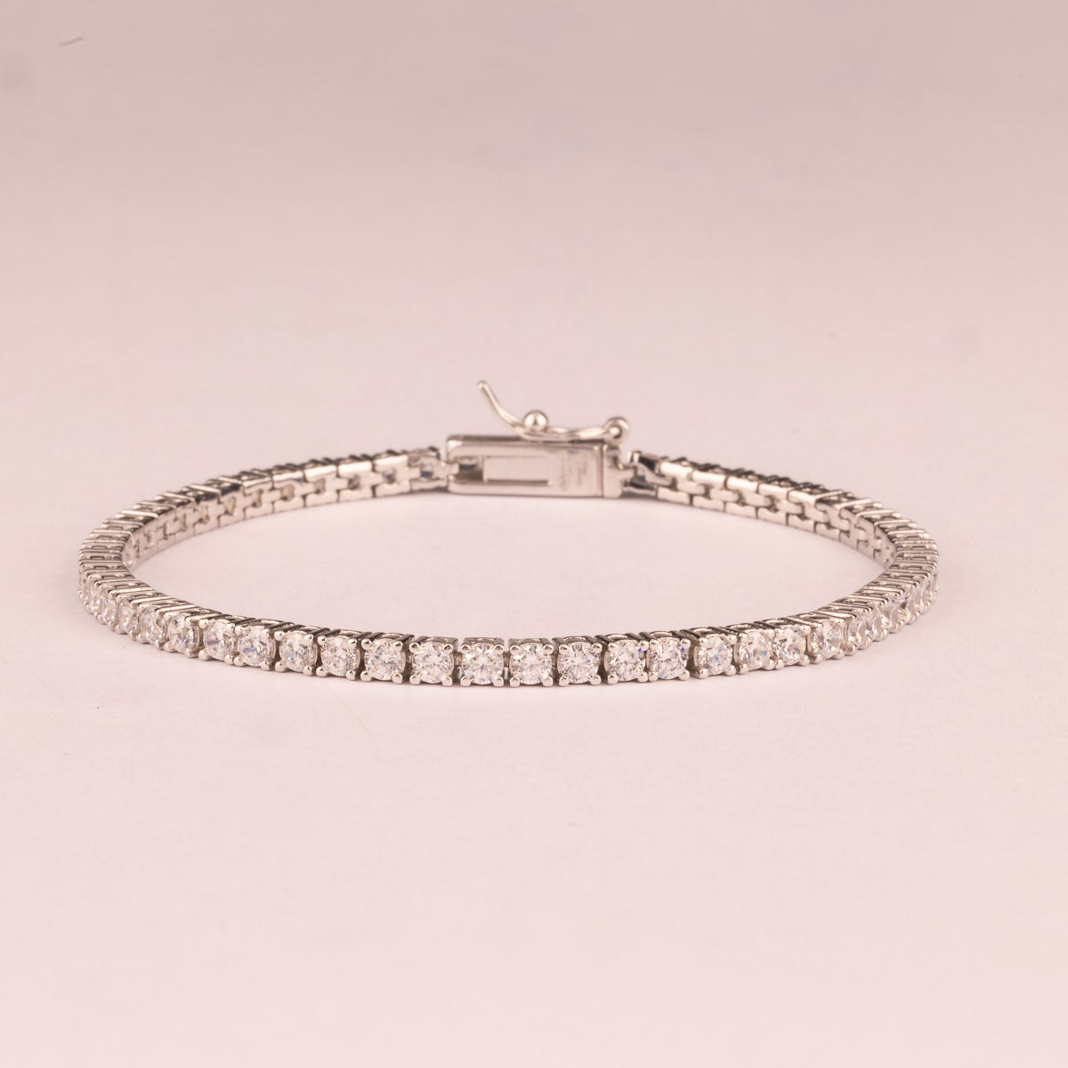 Pulsera Rivière Plata 925 Circonita Blanca 2.5 mm