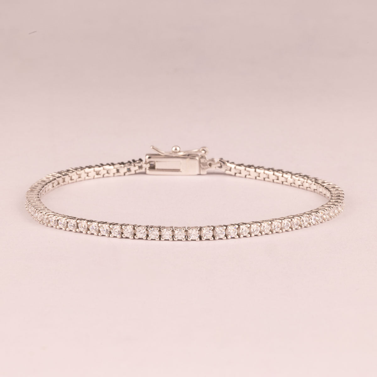 Pulsera Rivière Plata 925 Circonita Blanca 2 mm