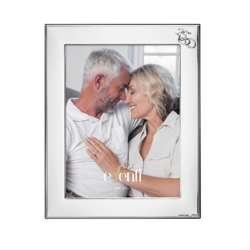 Silver 50th Anniversary Striped Photo Frame