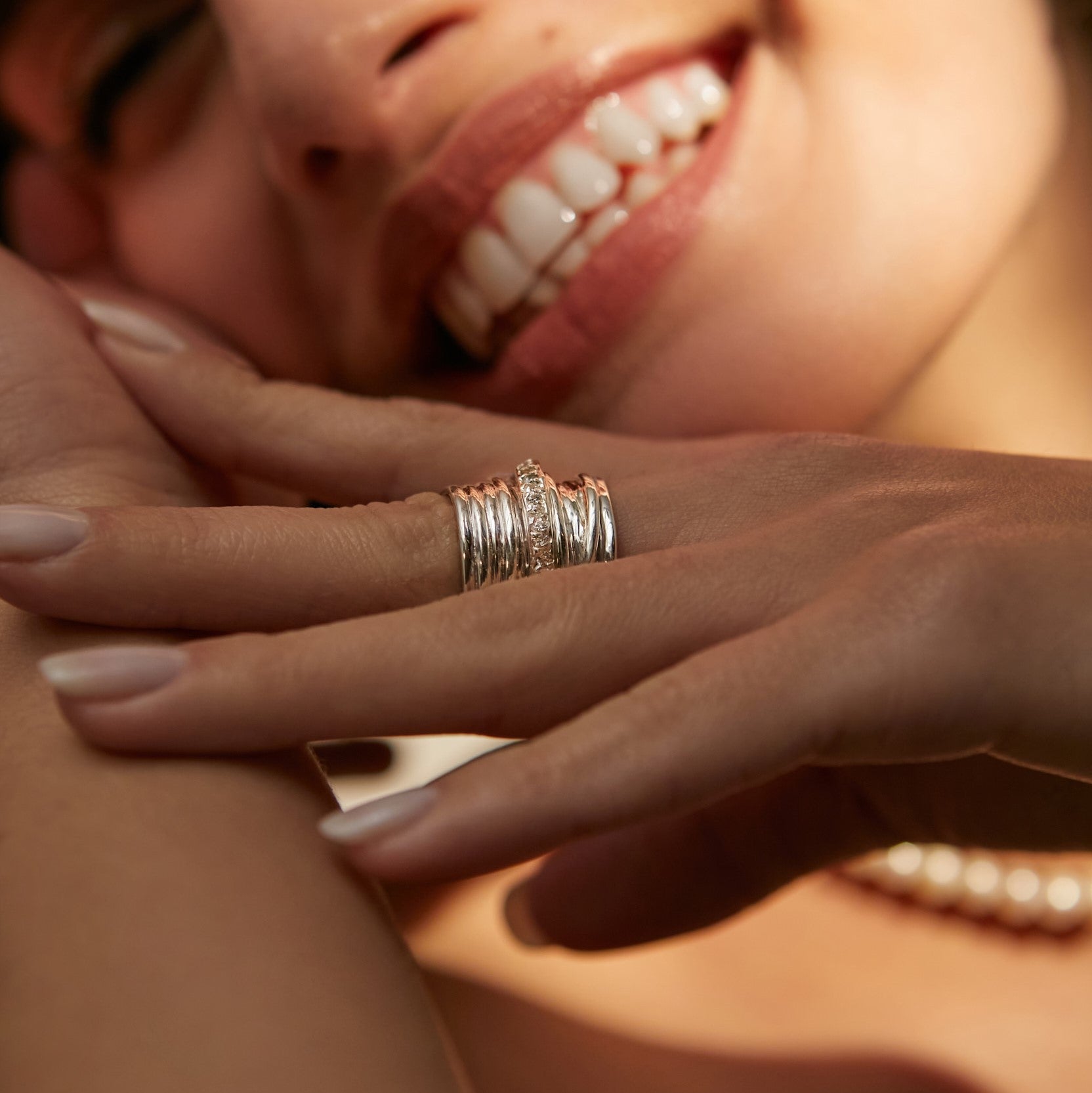 Maxi Thread of Life Ring with Cubic Zirconia