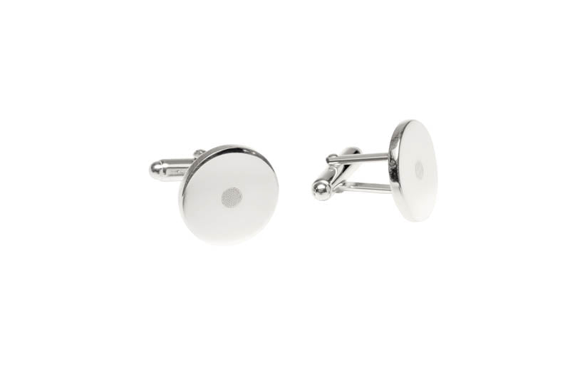 Round Silver Cufflinks 