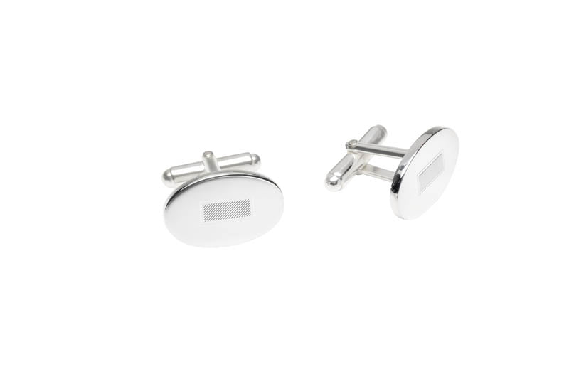 Oval Silver Cufflinks 