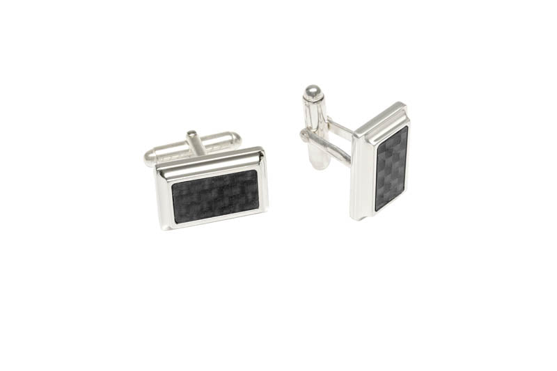 Rectangular Carbon Cufflinks 