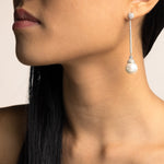 Long Thin Pearl Earrings