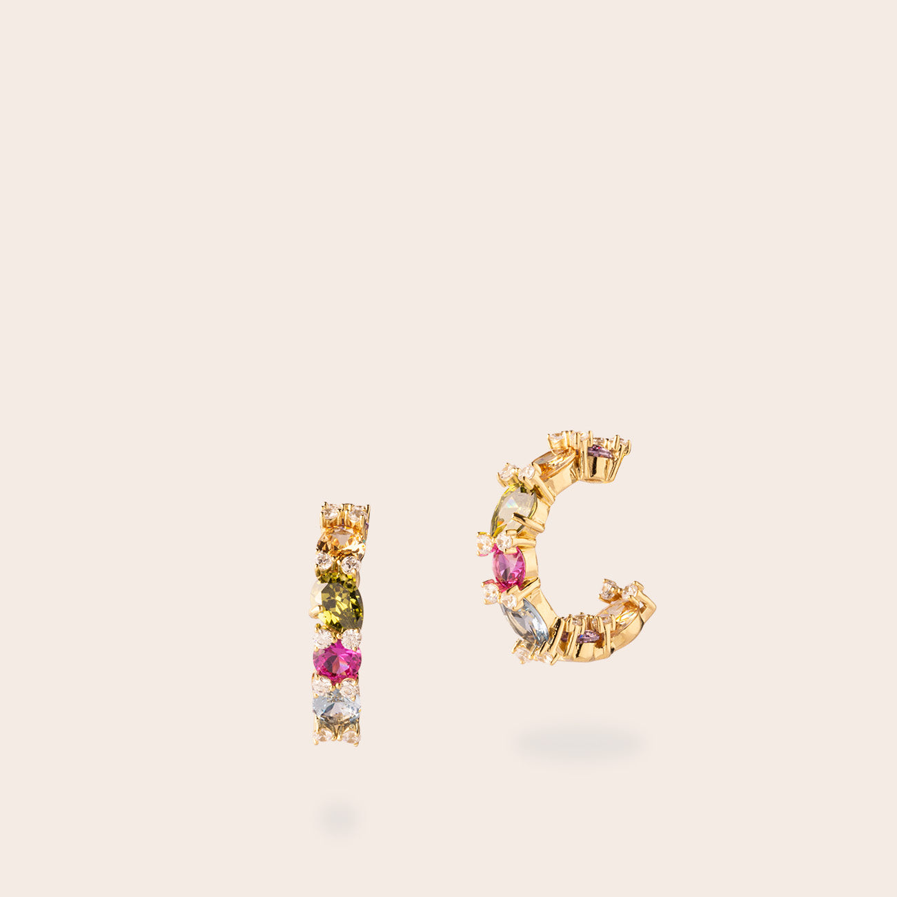 Pendientes de aro small multicolor multiforma - detalle