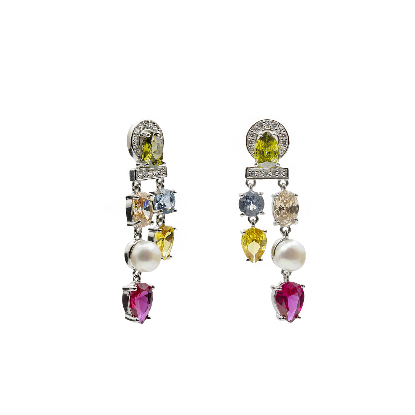 Pendientes con Piedras de Colores Diseño Vibrante