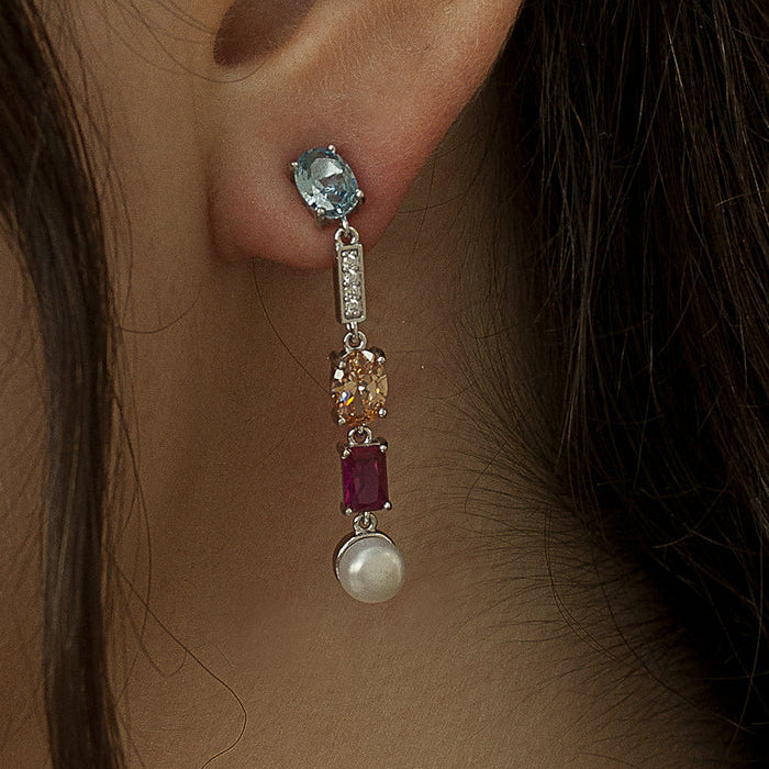 Pendientes Largos con Piedras Diseño Sofisticado