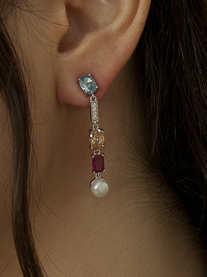 Pendientes Largos con Piedras Diseño Sofisticado