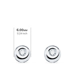 18K Diamond Chaton Earrings 0.100 Qts. G-Vs2. Pressure Closure
