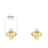 18K Yellow Gold Star Earrings 5.5x5.5 mm Diamond 0.040 Qt. G-Vs2.
