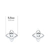18K White Gold Star Earrings 5.5x5.5 mm Diamond 0.040 Qt. G-Vs2.