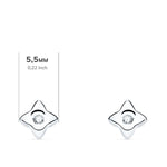 18K White Gold Star Earrings 5.5x5.5 mm Diamond 0.040 Qt. G-Vs2.