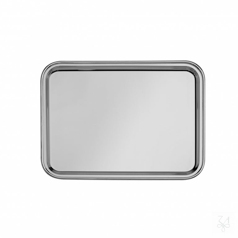 Bandeja rectangular de baño de plata modelo Inglese con borde de filo de cordón