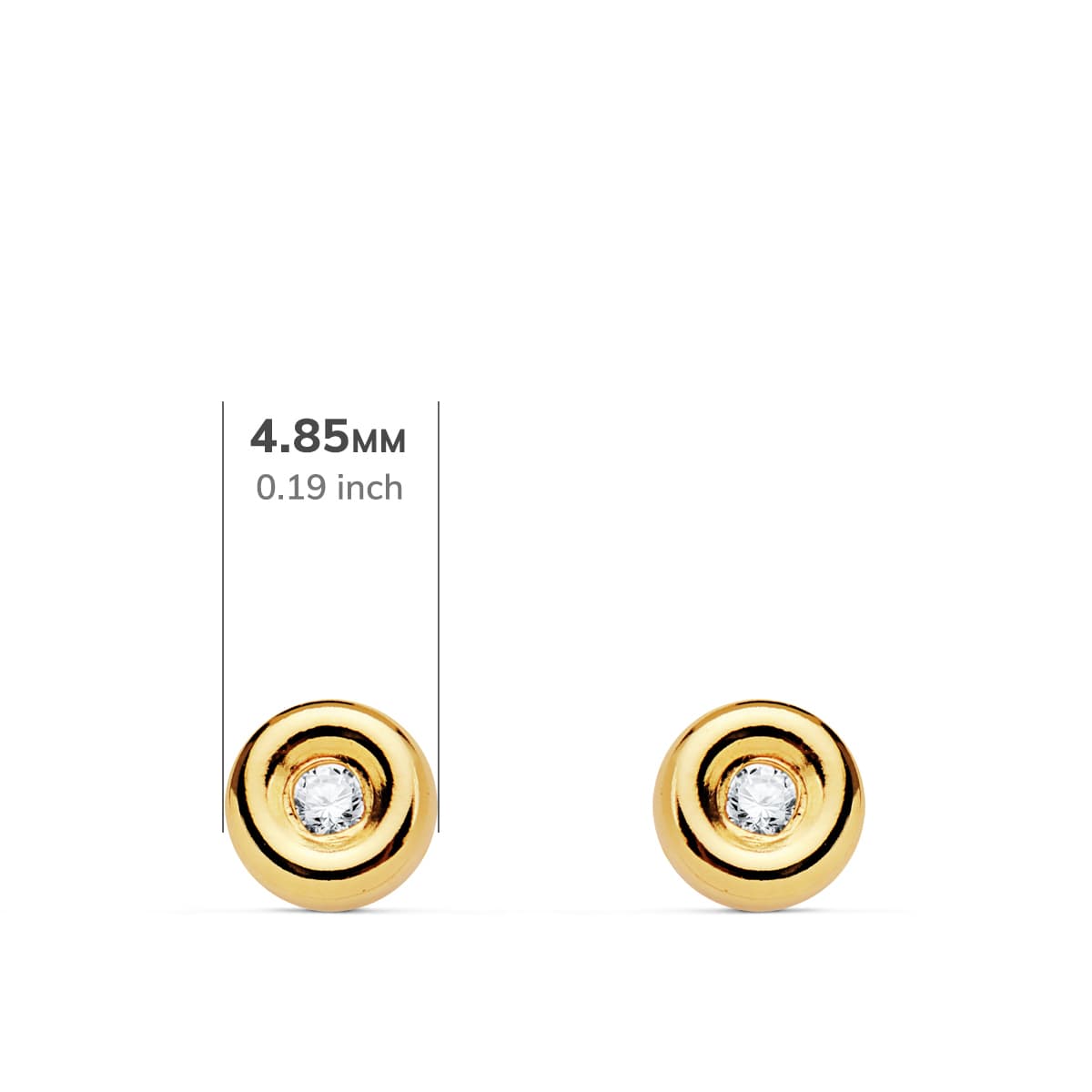 18K Pendientes Chaton Diamantes 0.030 Qts. Presion. G-Vs2