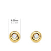 18K Pendientes Oro Amarillo Chaton Diamantes 0.140 Cts Presion