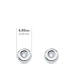 18K Pendientes Chaton Diamantes 0.030 Qts. Presion. G-Vs2