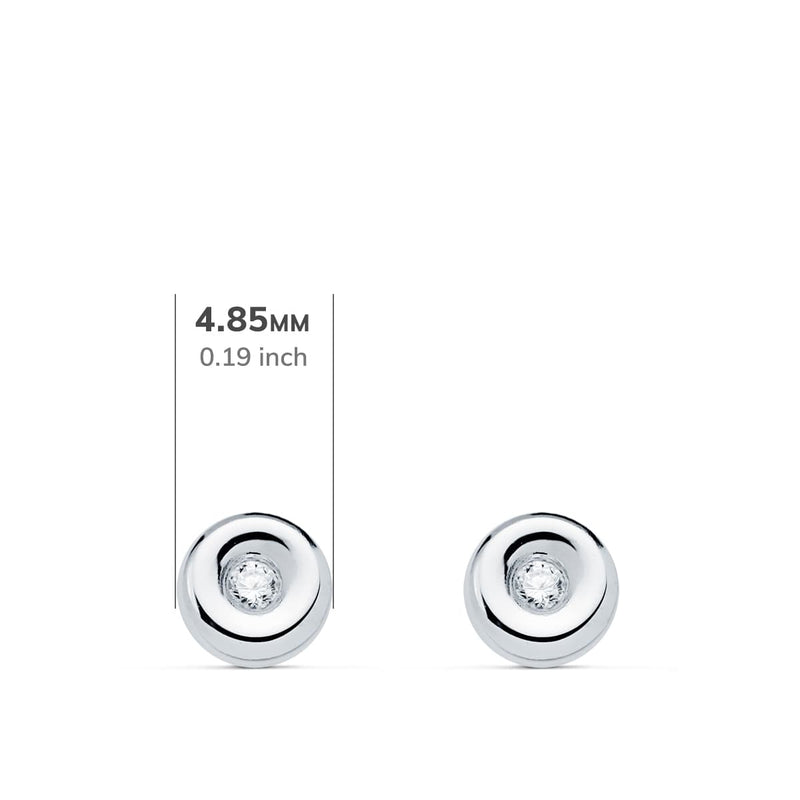 18K Pendientes Chaton Diamantes 0.030 Qts. Presion. G-Vs2
